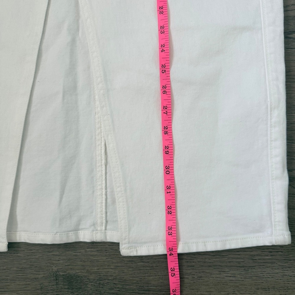 Hudson‎ White Denim Midi Skirt Size 32 NWT High Rise Front Slit Stretch Cotton - Picture 11 of 11